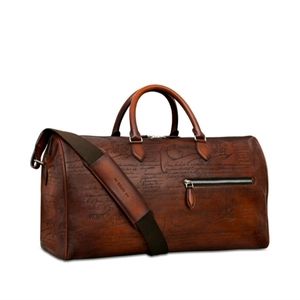 BERLUTI Jour off Scritto LEATHER Duffle Bag